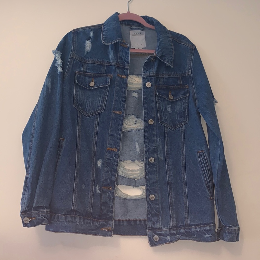 Forever 21 Ripped Jean Jacket